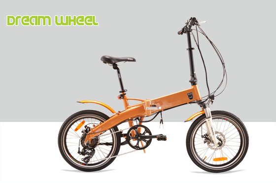 China 250 Watt Electric Folding Bike 20 Wheels , 55km Small Fold Up Electric Bike supplier