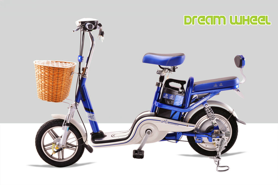 China Small City 25km/H Electric Bike Moped Scooter 250W 48V 14&quot; Dual Seat supplier