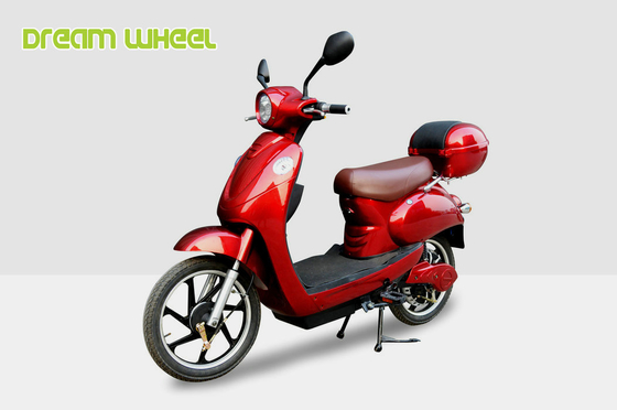 China 18 Inch Wheel Red Electric Bike Scooter Vespa Style 48V 250W Brushless Motor supplier