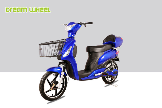 China Blue Pedal Assisted Electric Scooter , 18&quot; X 2.5 Electric Moped Scooter For Adults supplier