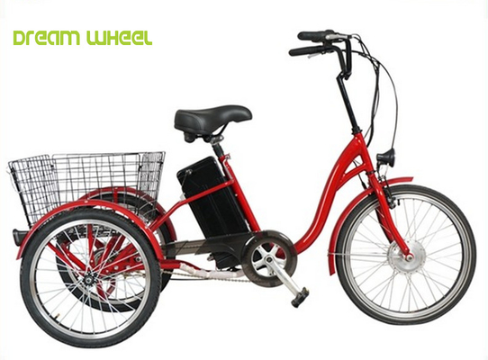 China Big Storage Basket Pedal Assist Electric Tricycle 36V 350W Motor With Removable 36V Battery supplier