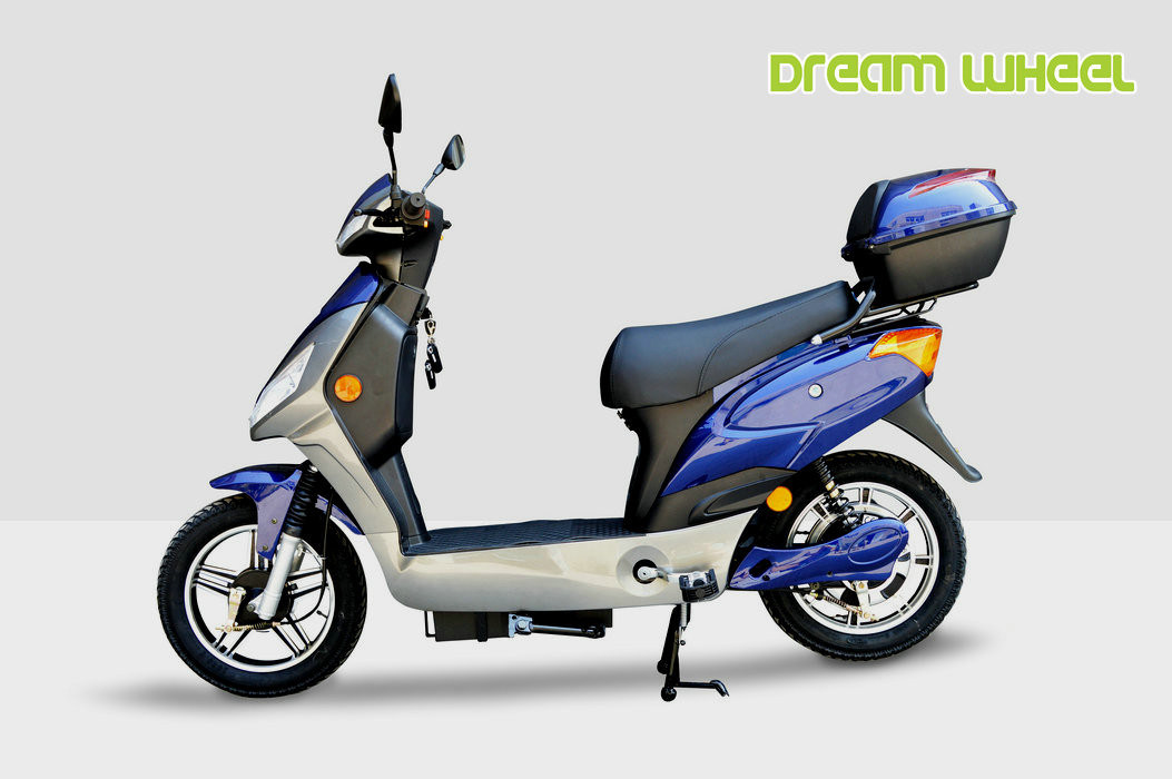 Blue Electric 12 Inch Wheel Scooter Pedal Assist 35Km / H 48V 500W Motor