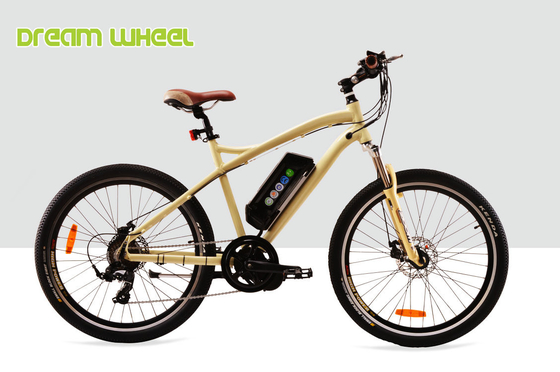 China 7 Speed Electric Mountain Bicycle 32km/H , 26 Inch Electric Mountain Bike Mid Gear Motor supplier
