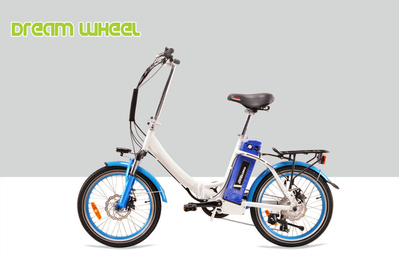 Blue Mens Women'S Electric Folding Bike , Citizen Folding Electric Bike 20" Wheels supplier