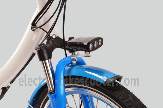 Blue Mens Women'S Electric Folding Bike , Citizen Folding Electric Bike 20&quot; Wheels supplier