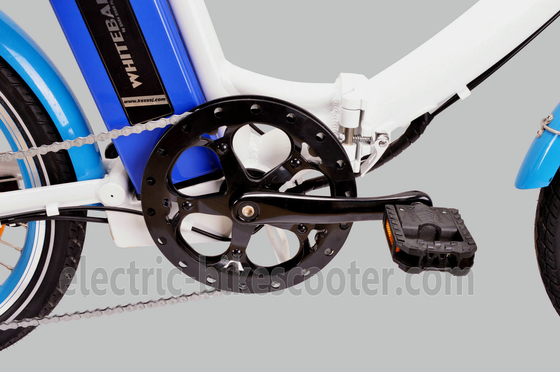 Blue Mens Women'S Electric Folding Bike , Citizen Folding Electric Bike 20" Wheels supplier