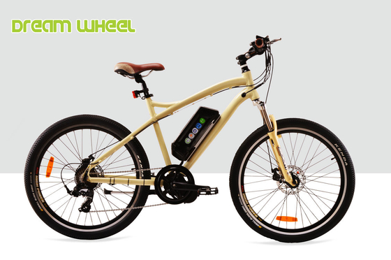 7 Speed Electric Mountain Bicycle 32km/H , 26 Inch Electric Mountain Bike Mid Gear Motor supplier