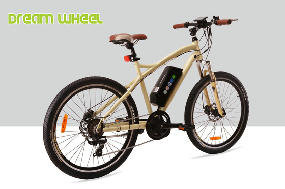 7 Speed Electric Mountain Bicycle 32km/H , 26 Inch Electric Mountain Bike Mid Gear Motor supplier