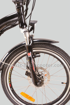 Black 10.4Ah 36V Electric Folding Bike , 20" Cruiser Folding Electric Bike With Disc Brake supplier