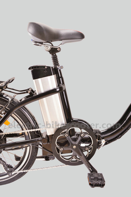 Black 10.4Ah 36V Electric Folding Bike , 20" Cruiser Folding Electric Bike With Disc Brake supplier
