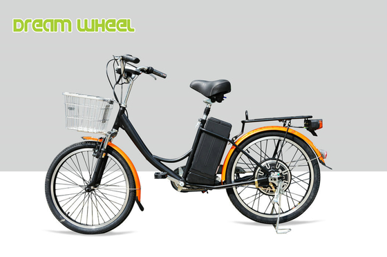 CE 24 Inch Pedal Assist Electric Bike , Womens Pedal Assist Bike 36V Brushless Motor V Brake supplier